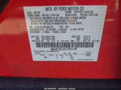 Lot #2995300133 2020 FORD ECOSPORT S