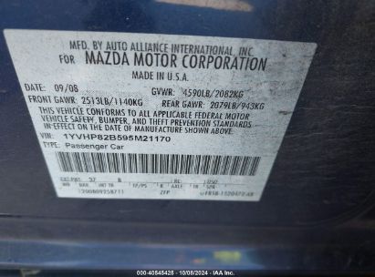 Lot #2992829982 2009 MAZDA MAZDA6 S GRAND TOURING