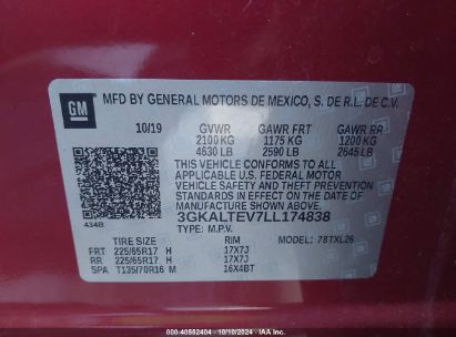 Lot #2996533820 2020 GMC TERRAIN AWD SLE