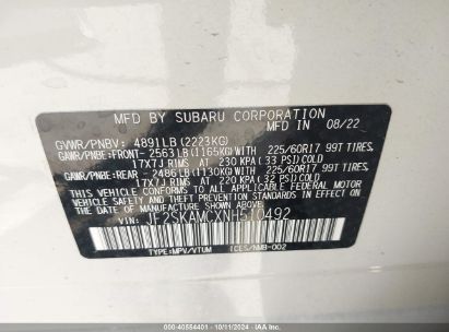 Lot #2996533804 2022 SUBARU FORESTER WILDERNESS