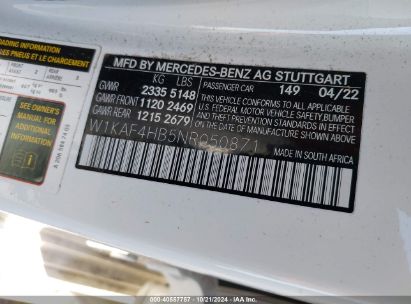 Lot #3052077033 2022 MERCEDES-BENZ C 300 4MATIC