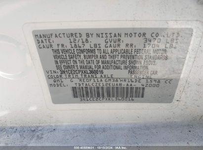 Lot #3018514788 2019 NISSAN VERSA NOTE S