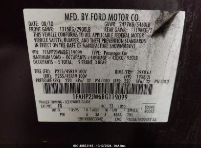 Lot #3042571187 2011 FORD TAURUS LIMITED