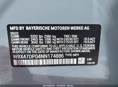 Lot #2992825049 2022 BMW X3 SDRIVE30I