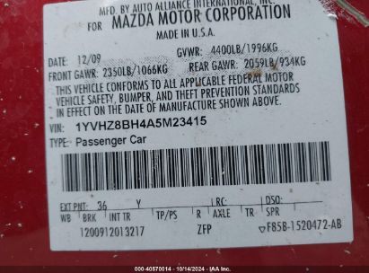 Lot #3051084360 2010 MAZDA MAZDA6