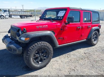 Lot #2992833026 2022 JEEP WRANGLER UNLIMITED WILLYS 4X4