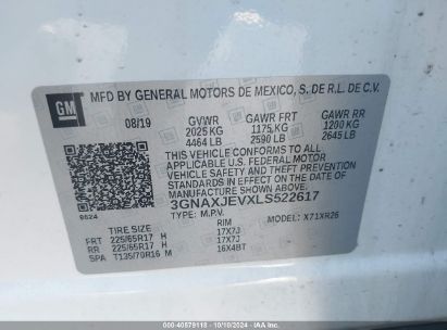 Lot #2996533579 2020 CHEVROLET EQUINOX FWD 2FL