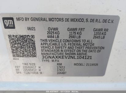 Lot #2995299323 2022 CHEVROLET EQUINOX FWD LT