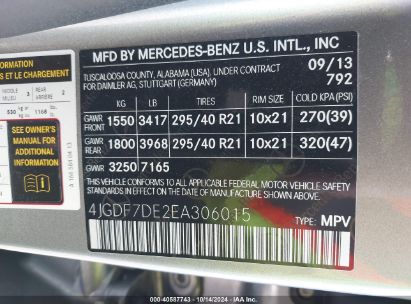 Lot #3051074703 2014 MERCEDES-BENZ GL 550 4MATIC