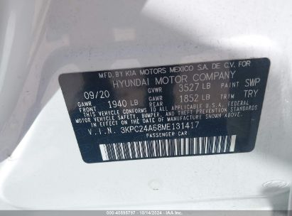 Lot #2989126801 2021 HYUNDAI ACCENT SE