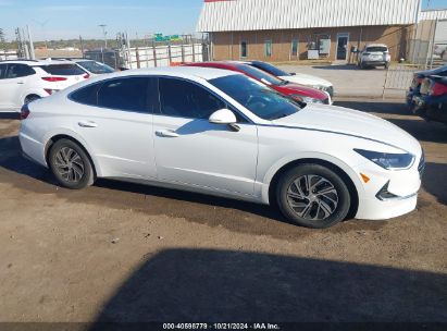 Lot #3056473768 2022 HYUNDAI SONATA HYBRID BLUE