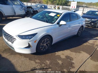 Lot #3056473768 2022 HYUNDAI SONATA HYBRID BLUE