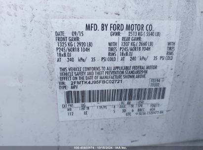 Lot #2995299038 2015 FORD EDGE SEL