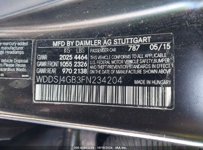 Lot #2995298894 2015 MERCEDES-BENZ CLA 250 4MATIC