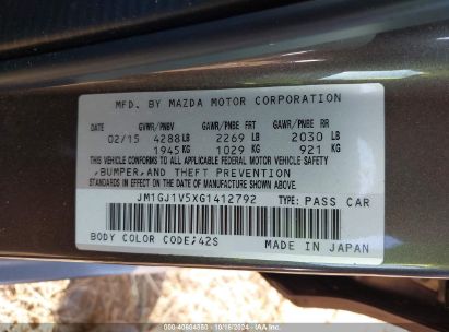 Lot #2992824302 2016 MAZDA MAZDA6 I TOURING