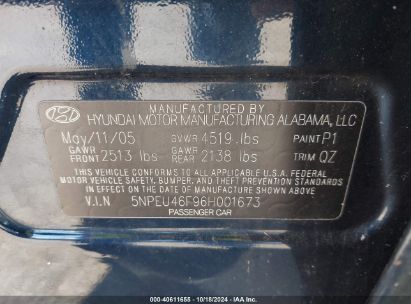 Lot #3035076102 2006 HYUNDAI SONATA GLS V6/LX V6