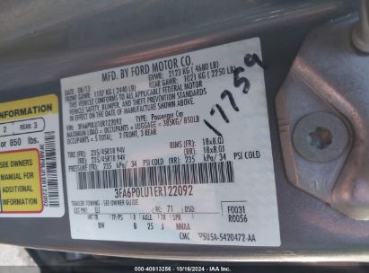 Lot #3056473925 2014 FORD FUSION HYBRID SE