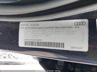 Lot #2996536423 2018 AUDI A6 2.0T PREMIUM/2.0T SPORT