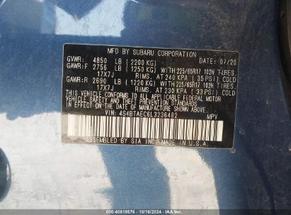 Lot #2992829893 2020 SUBARU OUTBACK PREMIUM