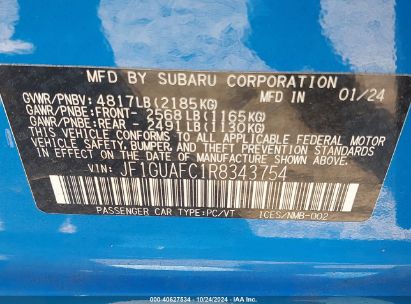 Lot #2995298493 2024 SUBARU IMPREZA SPORT 5-DOOR