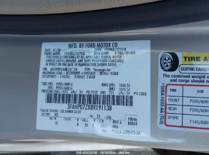 Lot #2997774789 2008 FORD FUSION SE