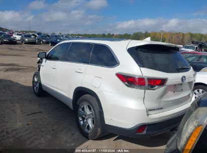 Lot #3005348906 2015 TOYOTA HIGHLANDER HYBRID LIMITED PLATINUM V6