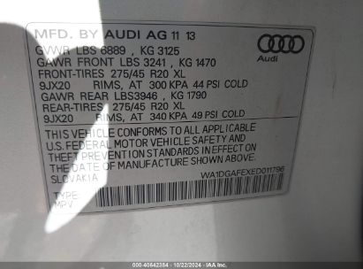 Lot #3035075636 2014 AUDI Q7 3.0T S LINE PRESTIGE