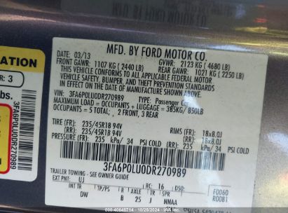 Lot #3042571098 2013 FORD FUSION HYBRID SE