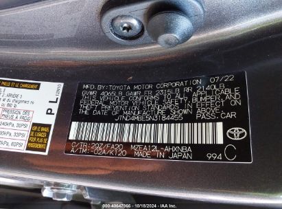 Lot #3054286273 2022 TOYOTA COROLLA SE