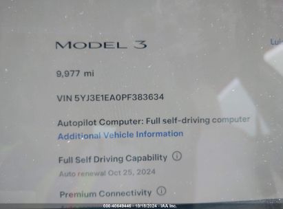 Lot #3035075523 2023 TESLA MODEL 3 REAR-WHEEL DRIVE