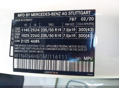 Lot #2992832838 2021 MERCEDES-BENZ GLB 250 4MATIC