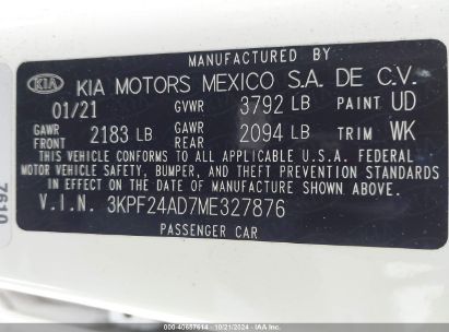 Lot #3033210545 2021 KIA FORTE LXS