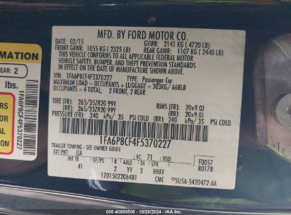 Lot #3035095448 2015 FORD MUSTANG GT PREMIUM