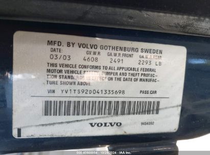 Lot #3037533079 2004 VOLVO S80 2.9