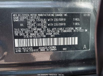 Lot #2995297583 2020 TOYOTA RAV4 XLE PREMIUM