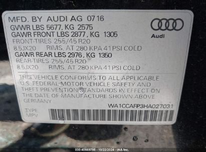 Lot #3035075387 2017 AUDI SQ5 3.0T PREMIUM PLUS