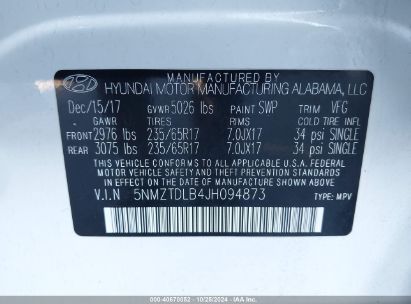 Lot #3035075385 2018 HYUNDAI SANTA FE SPORT 2.4L