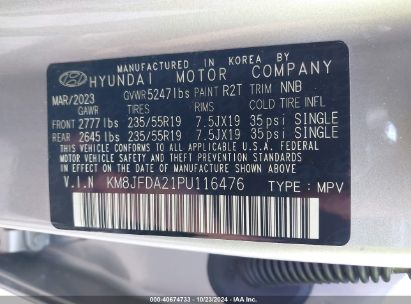 Lot #3035707798 2023 HYUNDAI TUCSON PLUG-IN HYBRID LIMITED