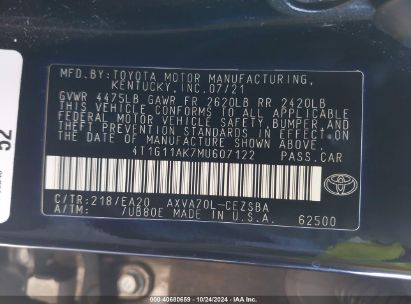 Lot #3035095372 2021 TOYOTA CAMRY SE