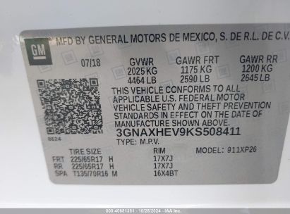 Lot #3053064230 2019 CHEVROLET EQUINOX LS