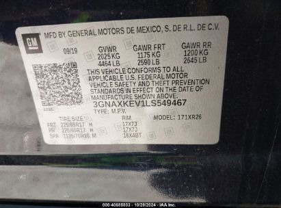 Lot #2995297183 2020 CHEVROLET EQUINOX FWD LT 1.5L TURBO