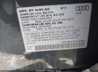 Lot #3035074978 2018 AUDI Q5 2.0T PREMIUM/2.0T TECH PREMIUM