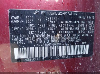 Lot #3035075036 2019 SUBARU ASCENT PREMIUM