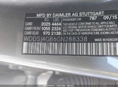 Lot #3053063822 2016 MERCEDES-BENZ CLA 250 4MATIC