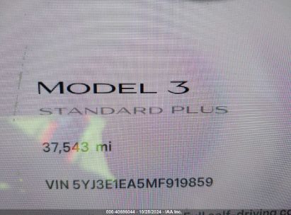 Lot #2990347669 2021 TESLA MODEL 3 STANDARD RANGE PLUS REAR-WHEEL DRIVE