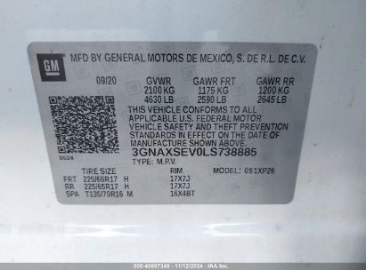 Lot #2990347653 2020 CHEVROLET EQUINOX AWD LS