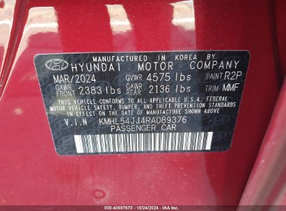 Lot #2992822766 2024 HYUNDAI SONATA HYBRID LIMITED