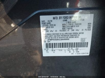 Lot #2995296779 2020 FORD EDGE SE