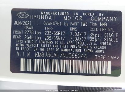 Lot #3007840485 2022 HYUNDAI TUCSON SEL