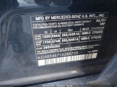 Lot #2992822645 2001 MERCEDES-BENZ ML 320